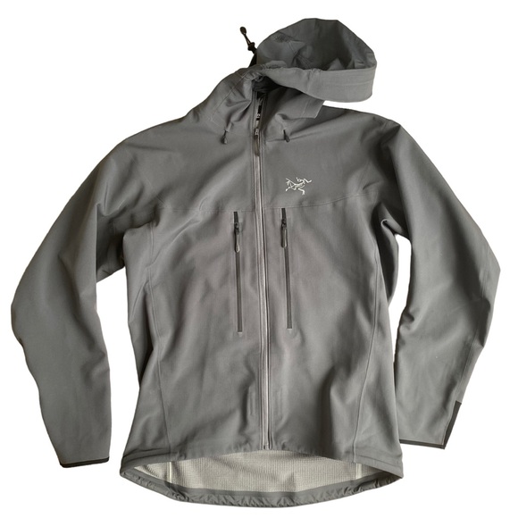 Arcteryx Acto FL Jacket Mens Large Softshell Grid Fleece Alpine Hood Pilot Gray - Picture 4 of 13